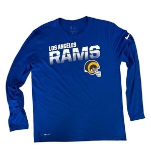 Nike On-Field NFL Los Angeles Rams Blue long sleeve Tee Sz L